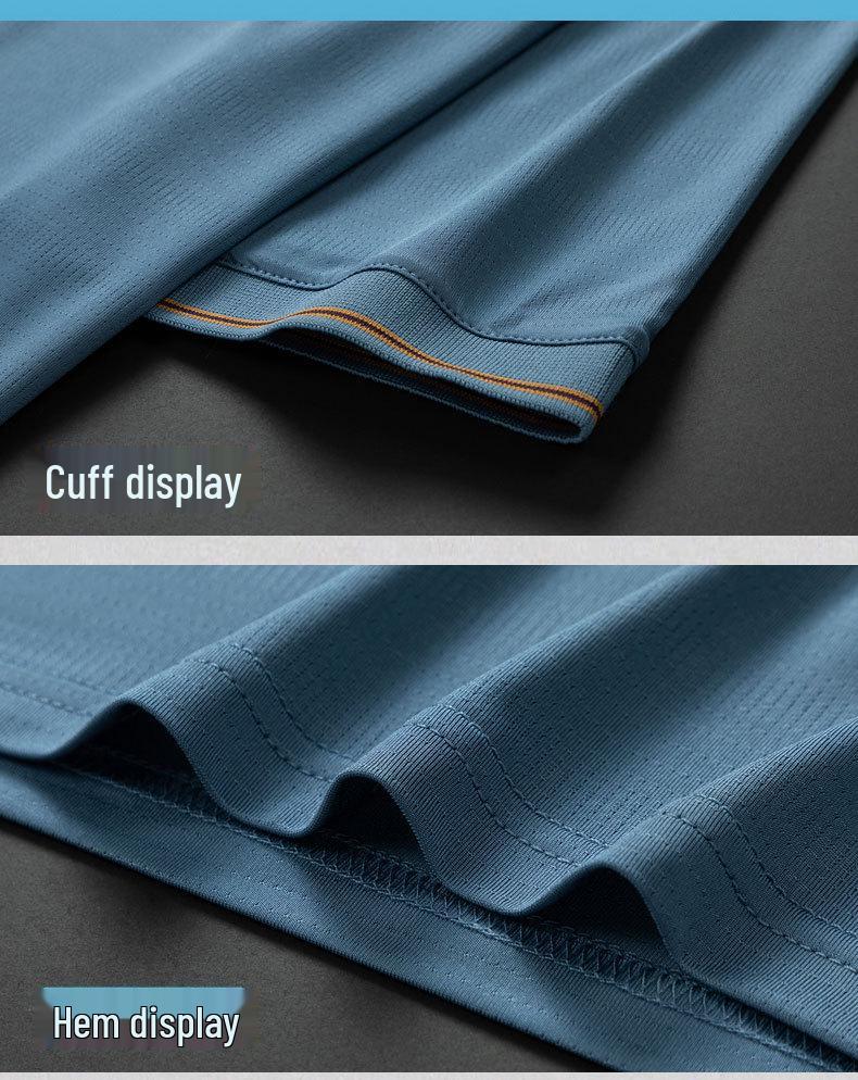Men's Ice Silk Quick-Dry Polo & Shorts Set - Casual Summer Sportswear
