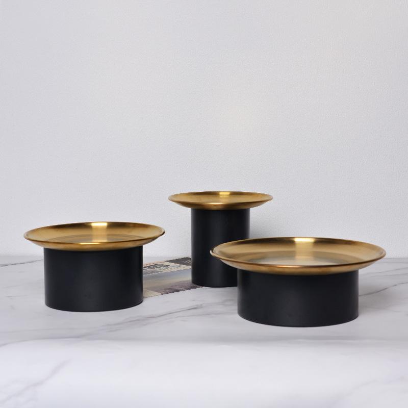 Fruit Plate Cosmetics Tray Keys Storage Box Desktop Sundries Tank with Metal Cover Pantry Organizer Snacks Dishes Home Decor