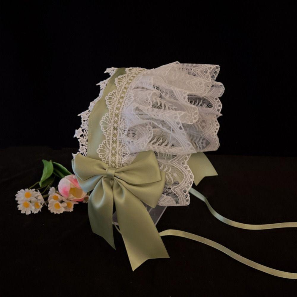 Ribbon Bow Cosplay Headpiece Lace Trim Anime Headband Lovely Lace Headband For Maid Costume