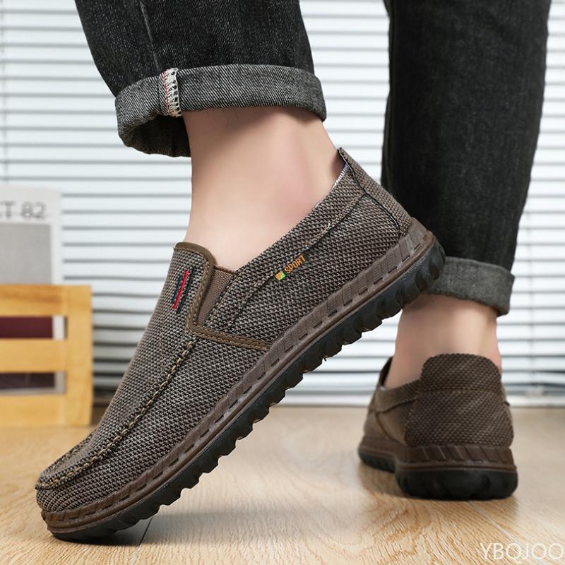 Casual Men's Single Shoes Spring and Autumn New Style Fabric Breathable Wear-resistant Shallow Mouth Casual Sports Men's Shoes