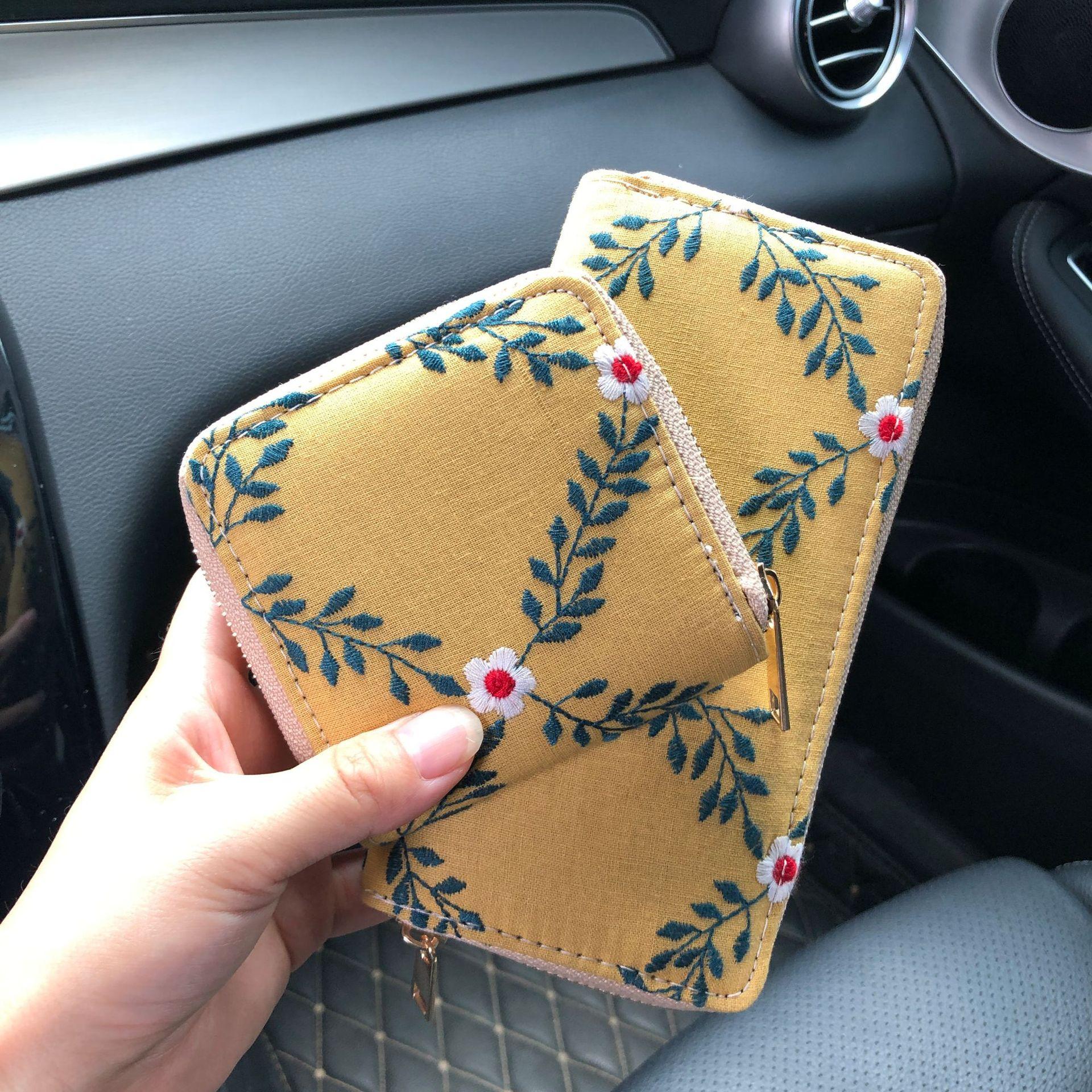

Canvas Embroidery Long Zipper Wallet Children s Change Bag, Wallet