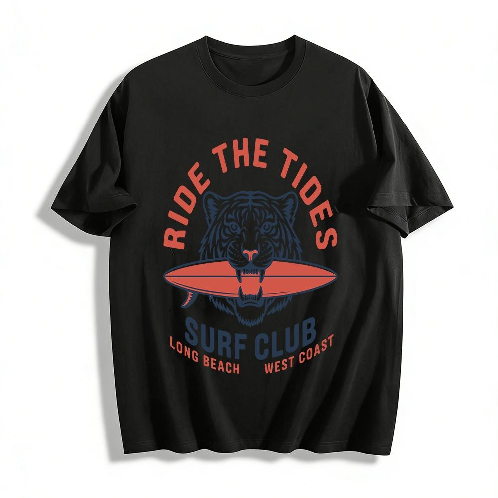 Ride The Tides Surf Club Long Beach West Coast Tee Pure cotton T-shirt XXS