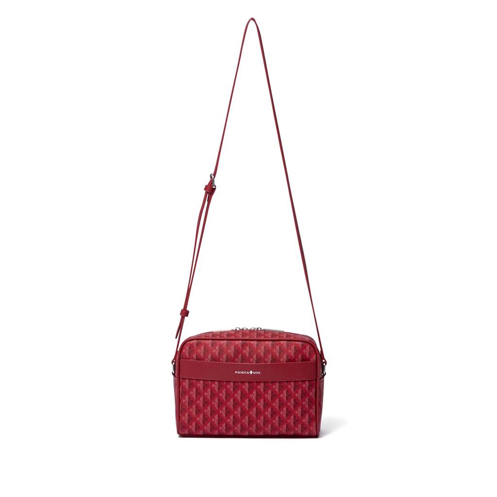 Patrick Cox Colorful Maison Shoulder Bag, PXLHDES1, Red, Women's, with a Colorful Maison Pattern