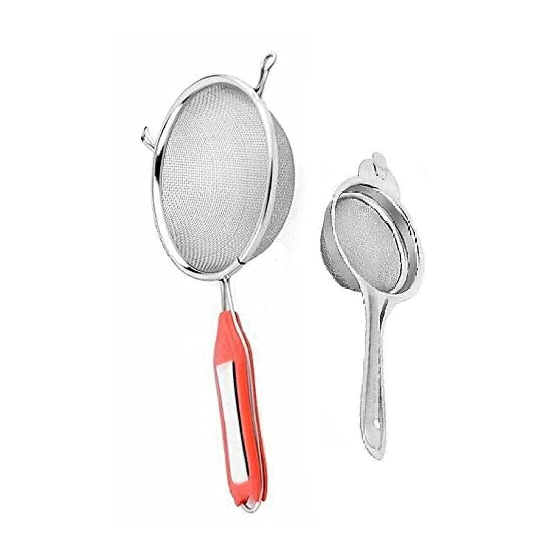 

Silver Stainless Steel Soup & Juice Strainer Small Steel Tea 2Pcs AZ331