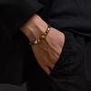 High Quality Leather Bracelet Lava Chakra Stone Beads Black Tiger Eye Bracelets Magnetic Buckle Bangles Braid Rope Chain for Men