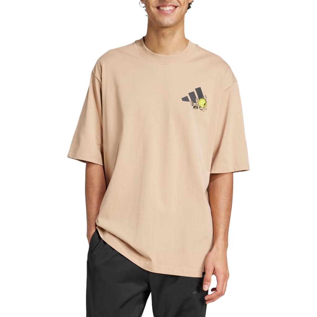 adidas Positivity Sun Graphic Comfortable Fashion Versatile Casual Short Sleeve T-Shirt Unisex Tops Warm-Sand JZ3259