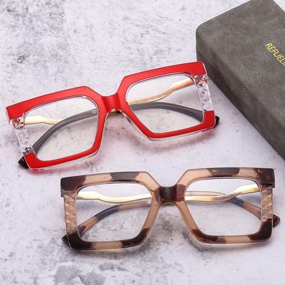 Rame de ochelari supradimensionate, anti-lumină albastră, pentru femei, la modă, pătrate, transparente, lentile optice, ochelari, lentile transparente.