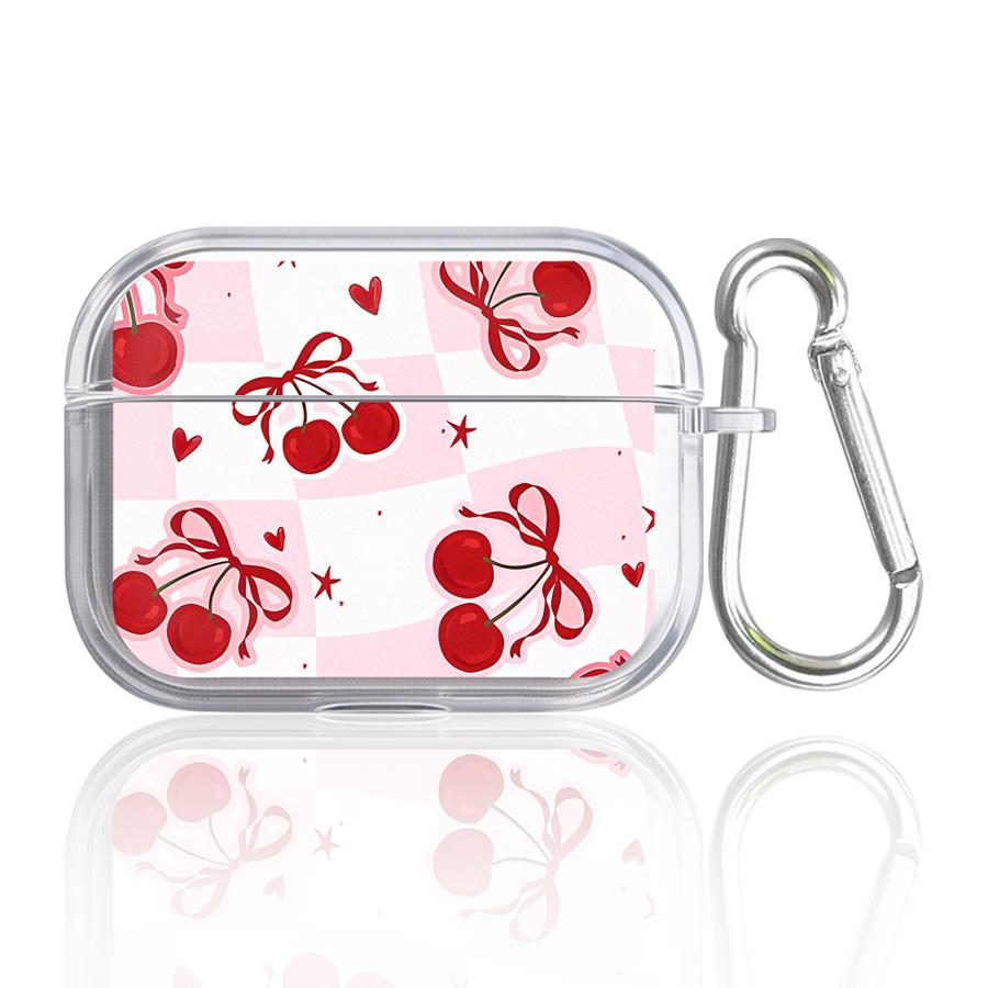 Clear Earphone Cases Cover Case For Airpods Pro3 3 1 Pro 2 Pro2 4 Red Lovely Cherry