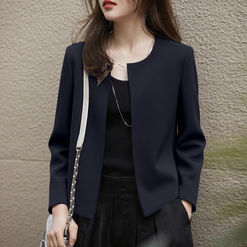 

ZANZEA Женский повседневный кардиган с круглым вырезом и длинными рукавами M тёмно-синий