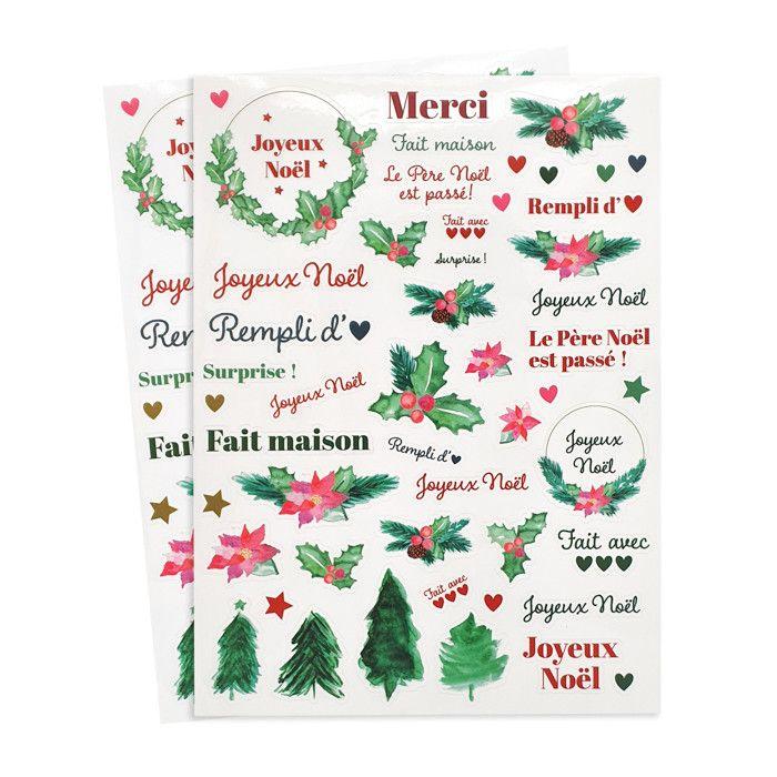Gommettes transparentes Noël traditionnel 98 pièces