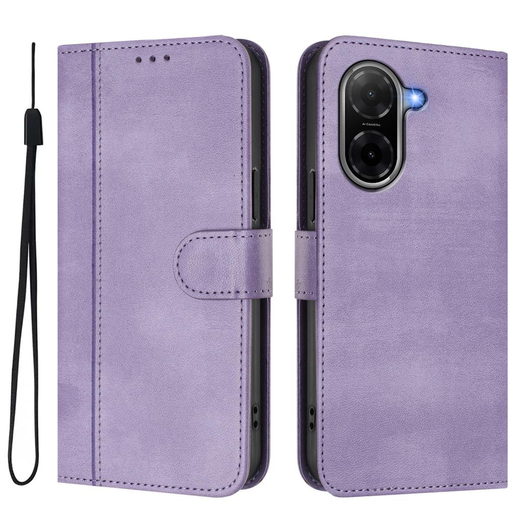 Pour Xiaomi Poco C71 4G/Redmi A5 4G (171,7 mm) Étuis Portefeuille Support Texture Rétro Cuir Housse de Téléphone avec Lanière