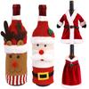 Xmas Wine Bottle Cover Set Santa Snowman Velvet Dress Wine Bottle Bags Sleeve Covers for Christmas Party Dinner Table Decoration