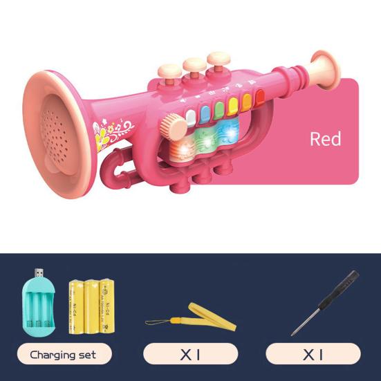 Giocattolo elettrico per sassofono con effetti di luce, 8 scale musicali e pulsanti funzionali, giocattolo per tromba per bambini, strumenti musicali per bambini, sassofono precoce