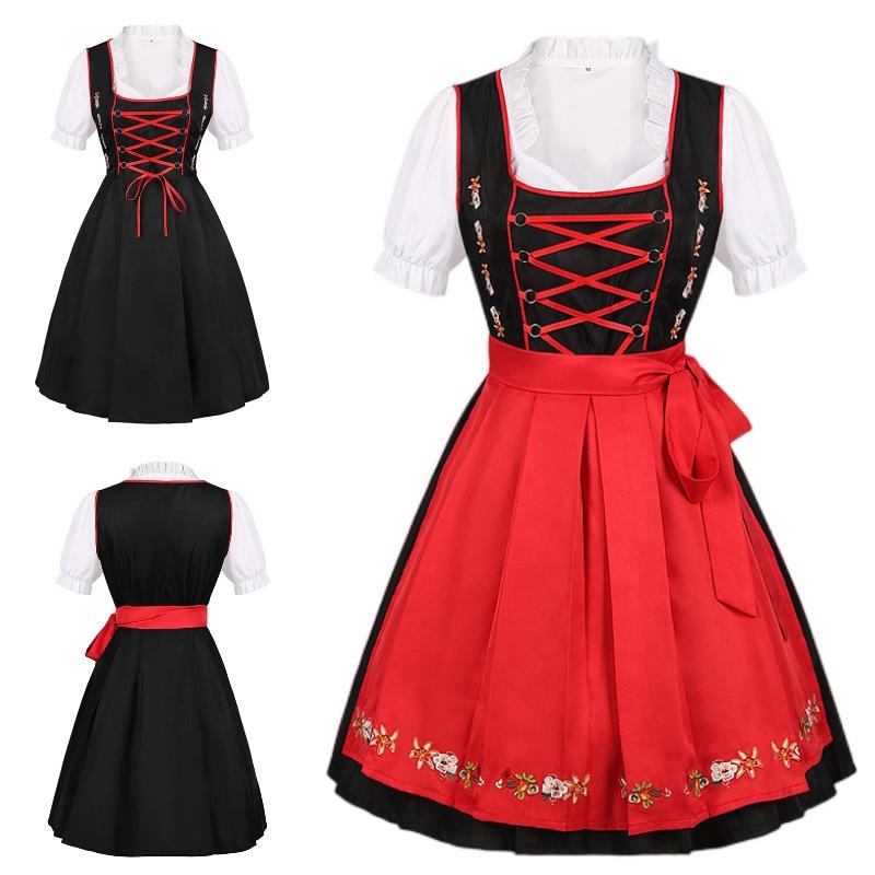 Costume Lady Oktoberfest Bavarian Beer Maid German Fancy Party Prop Dirndl Dress
