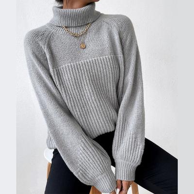 Maglione allentato Top pullover caldo tinta unita da donna