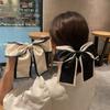 New Korean Black Bow Hair Tie Scrunchies Women Elegant Silk Elastics Hair Band Ponytail Hold Headdress Hair Accessories