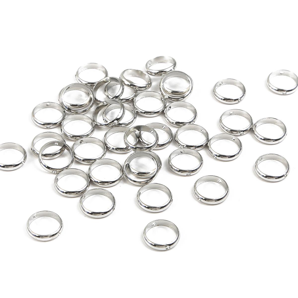 

10 шт./лот, бусины-разделители с двойным отверстием, позиционирующие круговые кольца для прыжков, для DIY браслетов из бисера, аксессуары для изготовления ювелирных изделий 12mm роман серебряный