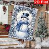 2D Flat - 2D Flat - 2D Flat Christmas Blue Ring Snowman Wreath Garden Flag Outdoor Garden Flag, Double-Sided Home Decoration Courtyard Decoration Out