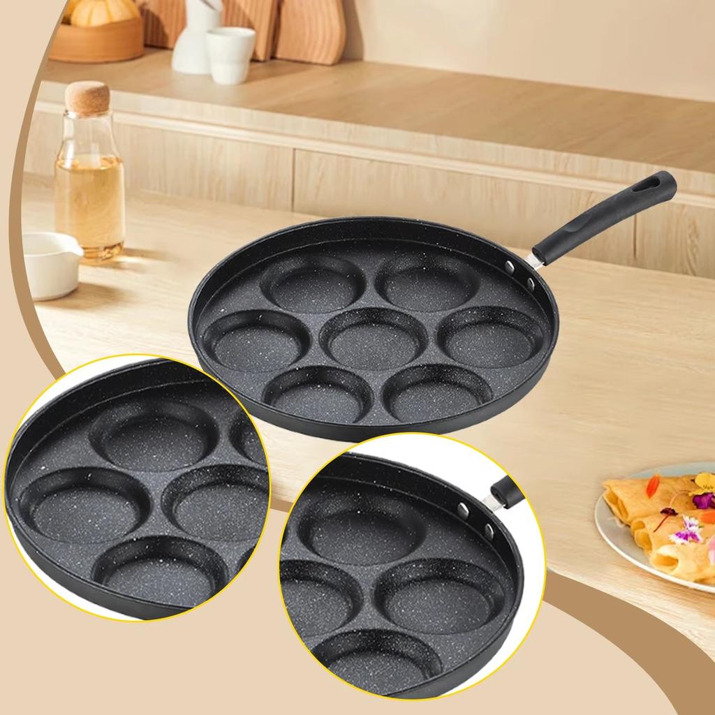 English: Non-Stick Egg Frying Pan Multi-Compartment Breakfast Grill Pan