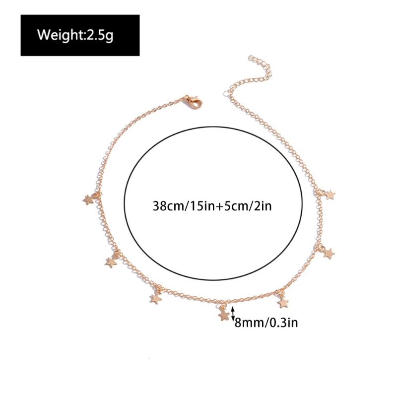 Star Necklace Pendant Chain Necklace Star Pendant Collar Clavicle Star Pendant Necklace Alloy Material for Women Girls