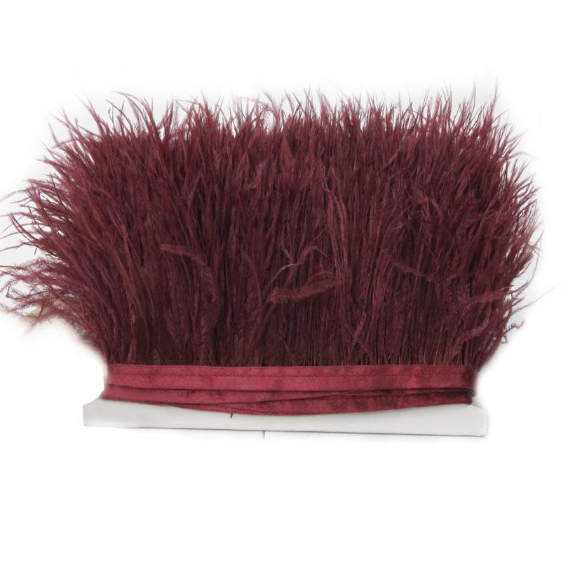 Feather1 Meter Fluffy Ostrich Feather Satin Trim Cloth Sideband 8-10cm Ribbon Fringe Suitable for Skirts / Dresses / Apparel Party DIY