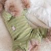 Fall Winter Pet Dog Belly-hugging Jumpsuit Striped Four-legged Warm Base Layer Sterilized Clothes For Teddy Bichon Yorkie Puppy