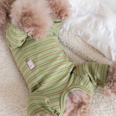 Fall Winter Pet Dog Belly-hugging Jumpsuit Striped Four-legged Warm Base Layer Sterilized Clothes For Teddy Bichon Yorkie Puppy
