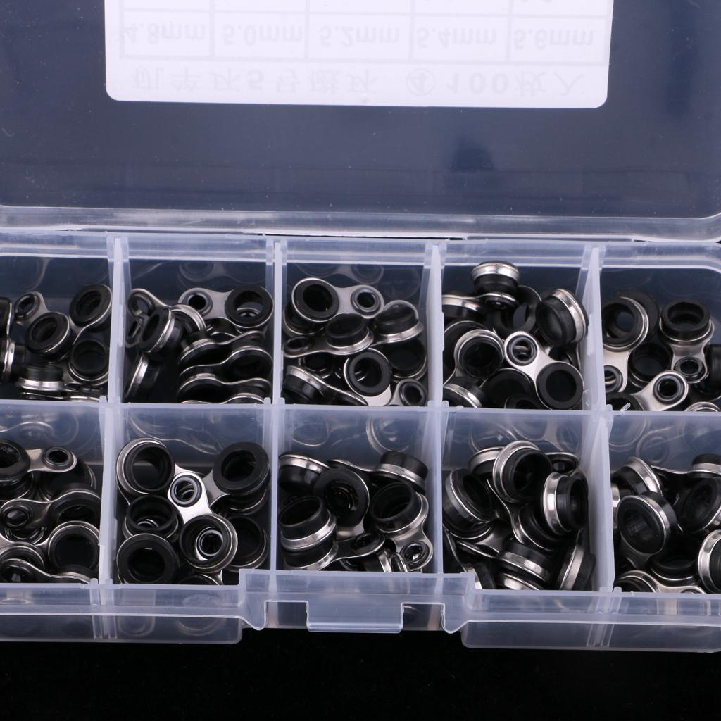 100 Pcs Fishing Rod Tips Repair Kit Replacement Part 0.9 6.6mm