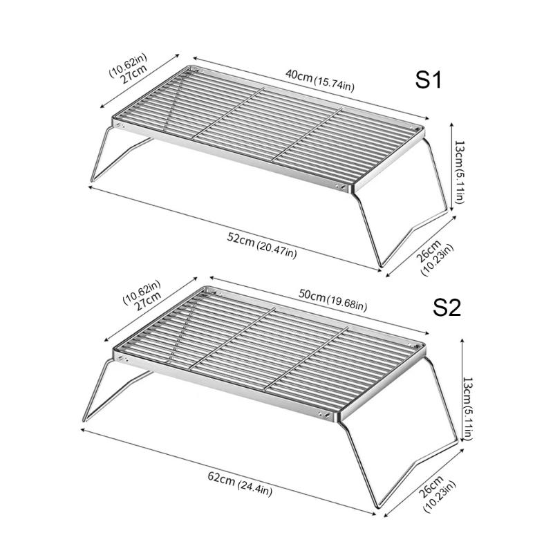 Strong Stainless Steel Folding Barbecue Frame Outdoor Stove Rack for Outside Gatherings and Social Instances