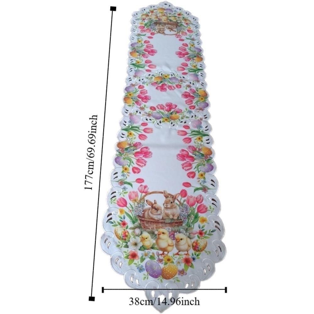 Little Chick Easter Table Flag Waterproof Anti Slip Table Cover Oil-resistant Anti-scalding Rabbit Dining Table Cloth Hotel