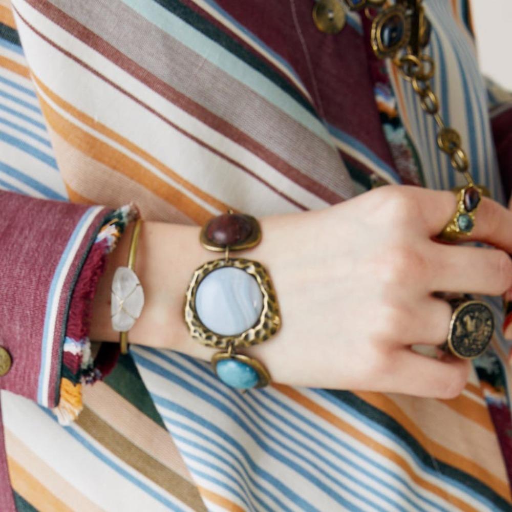

Vintage Resin Statement Bracelets Resin Statement Metal Link Charm Bracelets