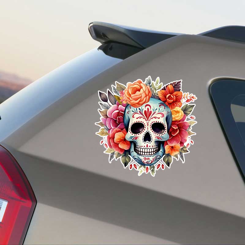 Car Sticker Skull Vinyl Decal Waterproof Rear Window Motorcycle Camper Bumper Truck Laptop Decoration TM354