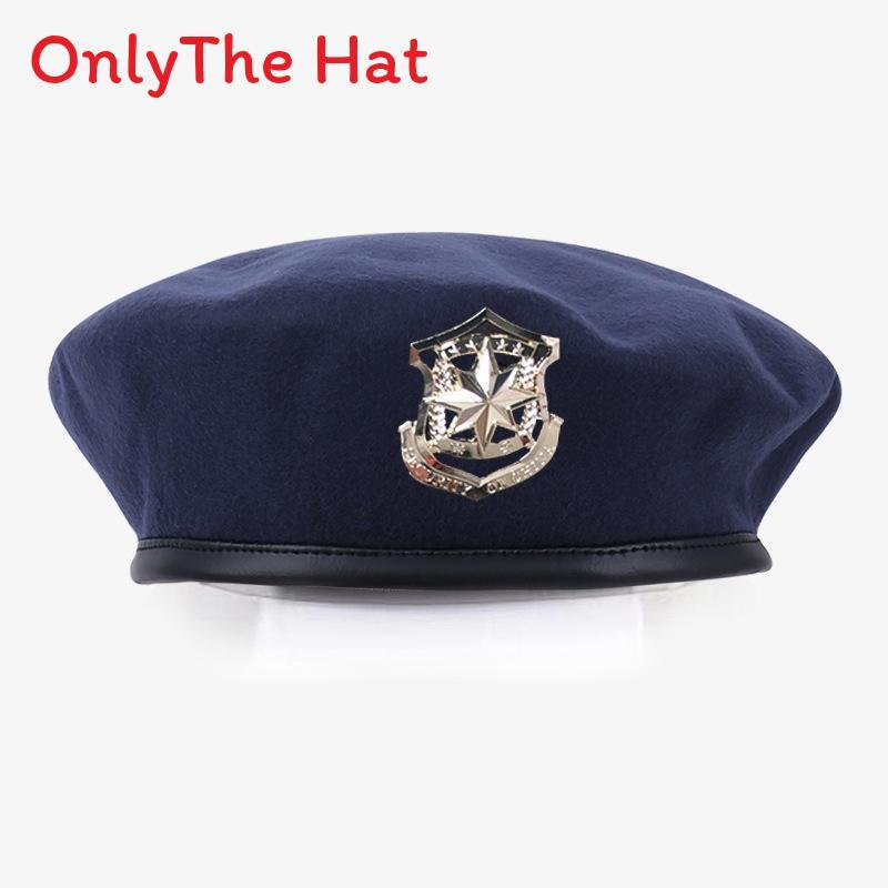 Marvel Logo Wool Beret Hat With Retro British Style And Uv Sunshade For Adults