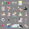 50Pcs Waterproof Gymnastics Graffiti Stickers for Phone Cases, Skateboards, and Luggage