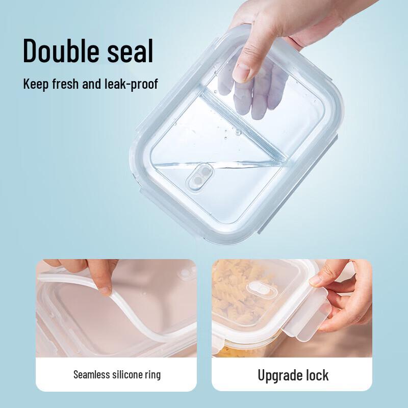 High Borosilicate Glass 2-Compartment Lunch Box