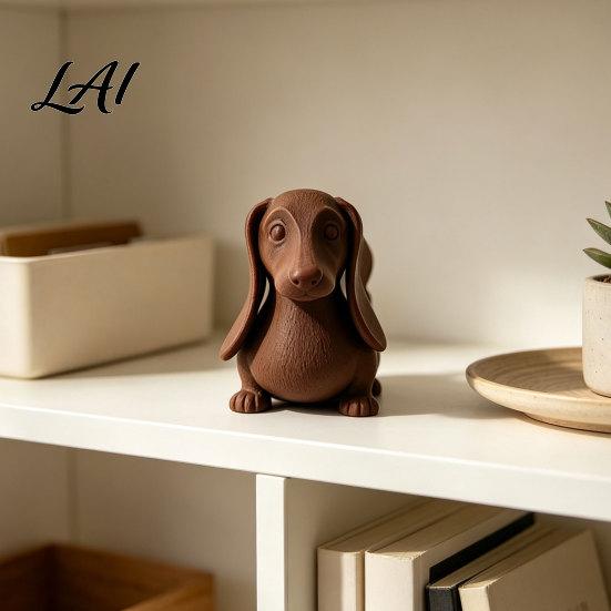 Unique Housewarming Presents Vintage Dachshund Dog Figurine Wiener Statue Rustic Animal Tabletop Retro Style Interior Decor Ornament Cute