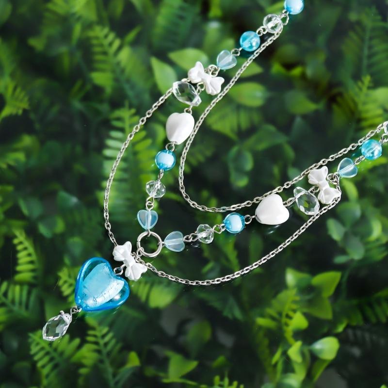 Simple Necklace Beaded Necklace Chic Pendant Necklace Fashionable Neck Jewelry Multilayer Necklace Gift for Women Girls