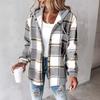 TIFICY Women's Fashion Casual Plaid Print Autumn Winter Long Sleeve Hooded Jackets & Coats