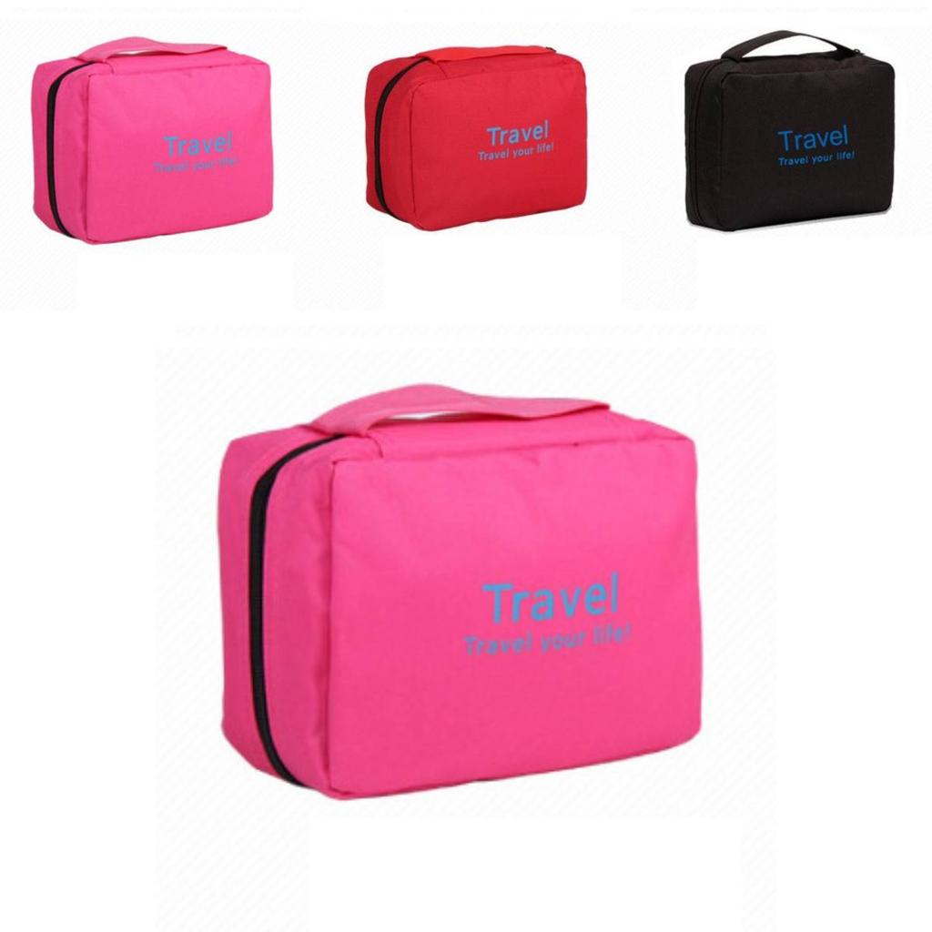 Large Capacity Travel Toiletry Bag With Hook For Makeup Storage Modern Simple Style