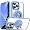 For Magsafe 360 ° Rotating Car Holder Ring Transparent Shockproof Phone Case For IPhone 15 14 13 12 11 Pro Max Bumper Back Cover