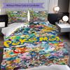 Set di biancheria da letto con stampa Pokémon da 3 pezzi include una copripiumino e una coppia di federe (riempimento non incluso), perfetto per l'uso in camera da letto.