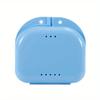 Portable Colored Fake Teeth Storage Boxes Tooth Retainer Mouth Guard Denture Storage Plastic Box Oral Household Hygiene Supplies.