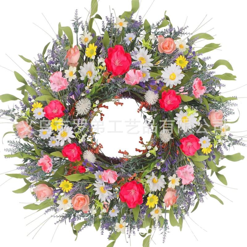 Artificial Flower Wreath Easter Valentines Day Decor Hotel Restaurant Door Hanging Decoration