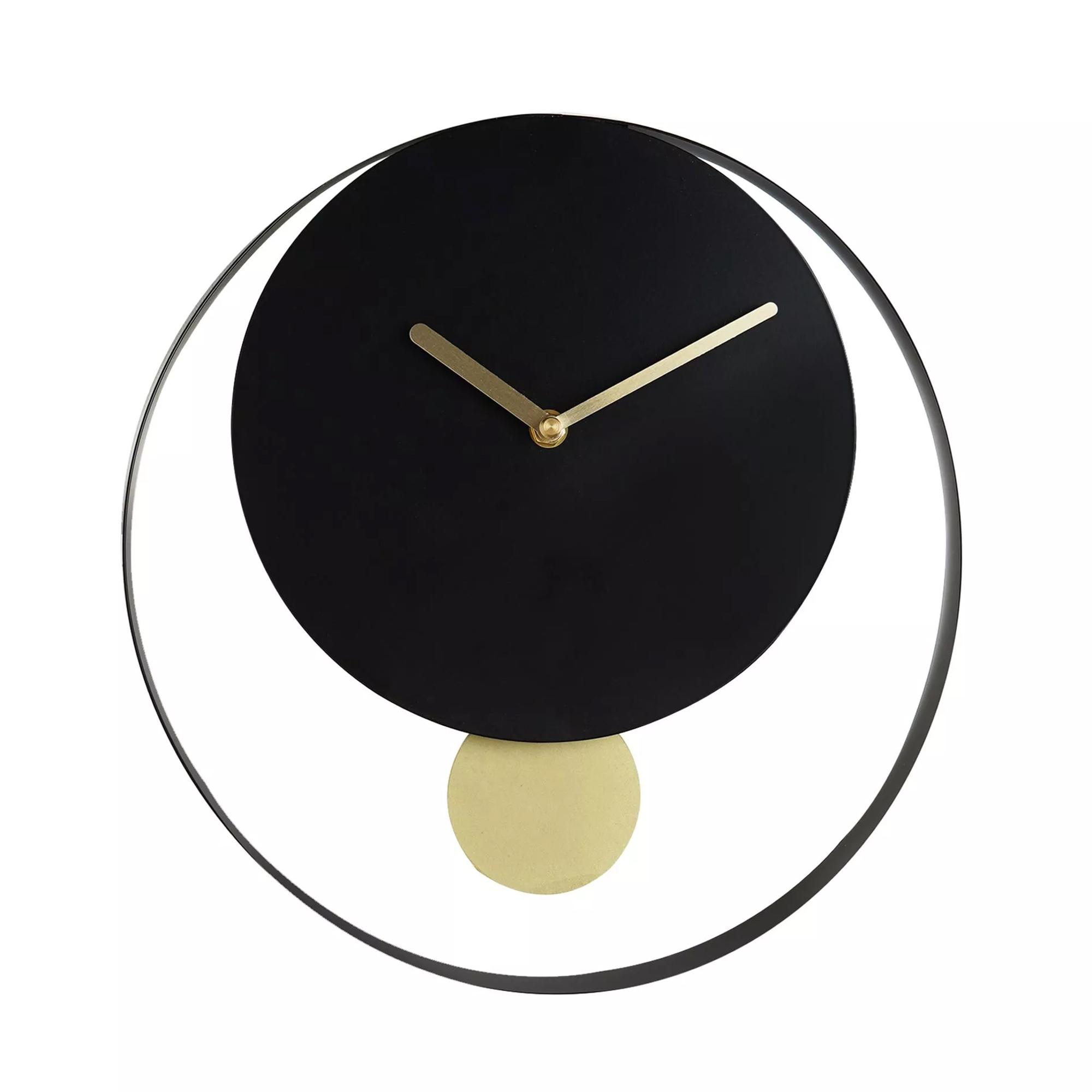 Intervall-Pendel-Wanduhr One Size schwarz/gold
