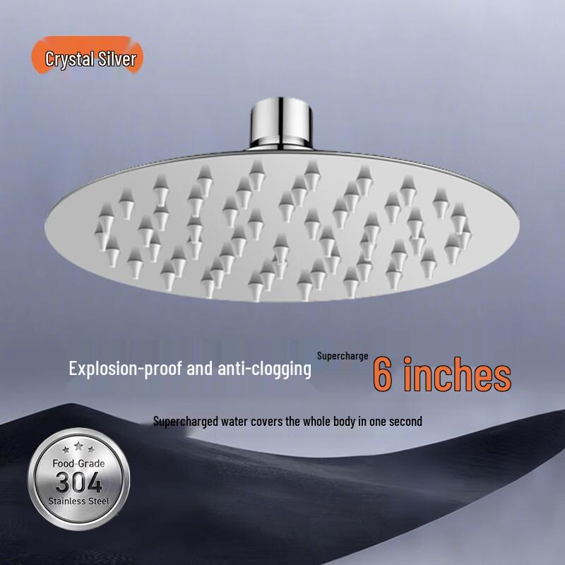 Fadrease 304 Stainless Steel Thin Round Overhead Shower