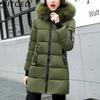 Damen Winter Slim-Fit Mittellanger Daunenmantel mit Großem Pelzkragen