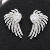 925 Sterling Silver Angel Wings Stud Earrings for Women New Cubic Zirconia Romantic Female Earrings Engagement Wedding Jewelry