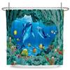 Underwater World Bathroom Shower Curtain Sea Turtle Dolphin Ocean Creature Landscape Bath Curtains Children Cloth Bathroom Decor