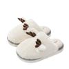 Cute Antlers Plush Cotton Slippers Autumn and Winter Indoor Home Non-slip Silent Plush Warm Couple Floor Mop