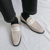 Fashion Brand Mens British Style Loafers Shoes Casual Slip-on Shoes Fashion Classic Round Toe Soft  Suede Leather Business Dating Shoes